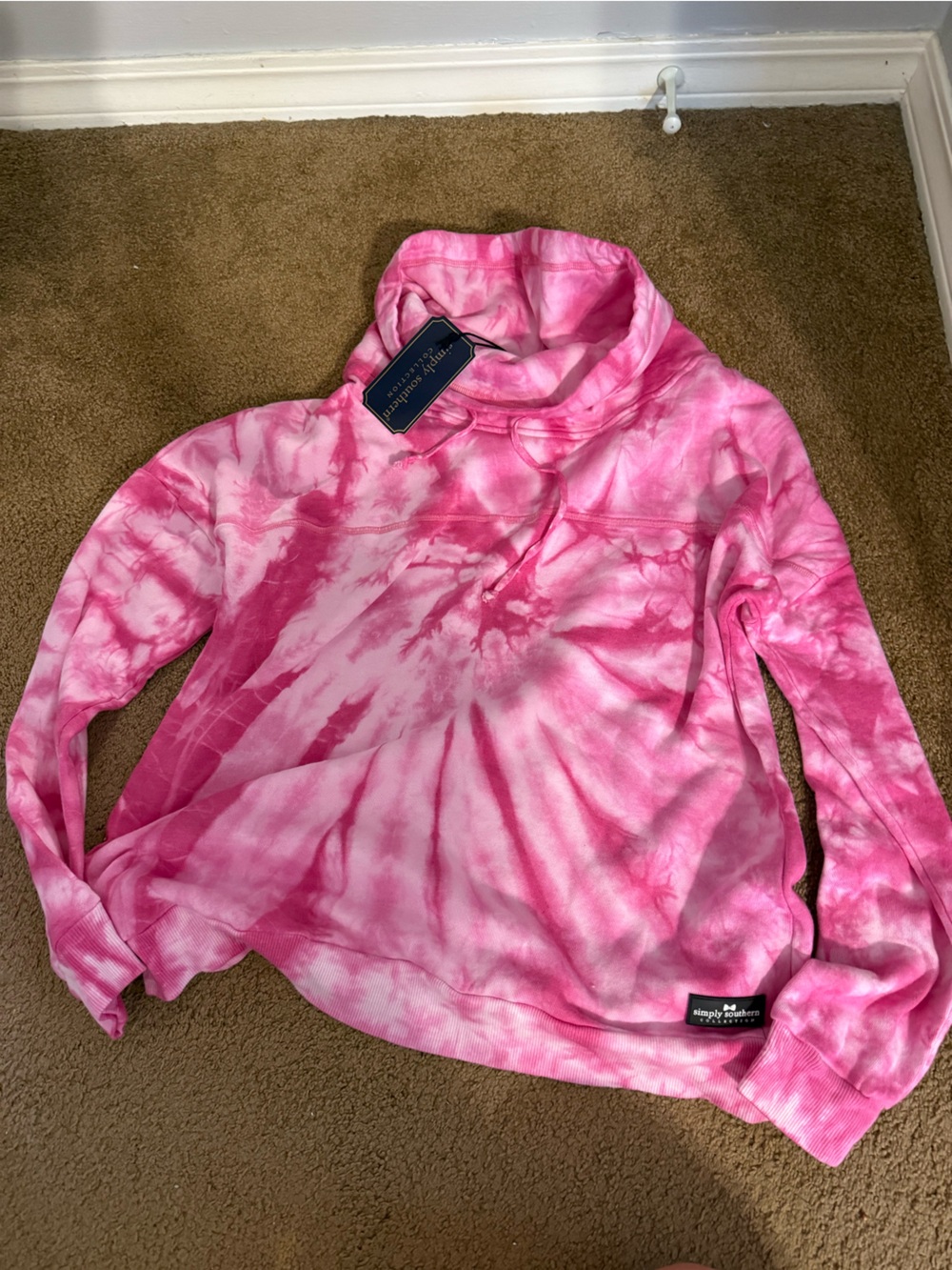 Simply Southern Pink Tie-Dye Pullover Sweatshirt